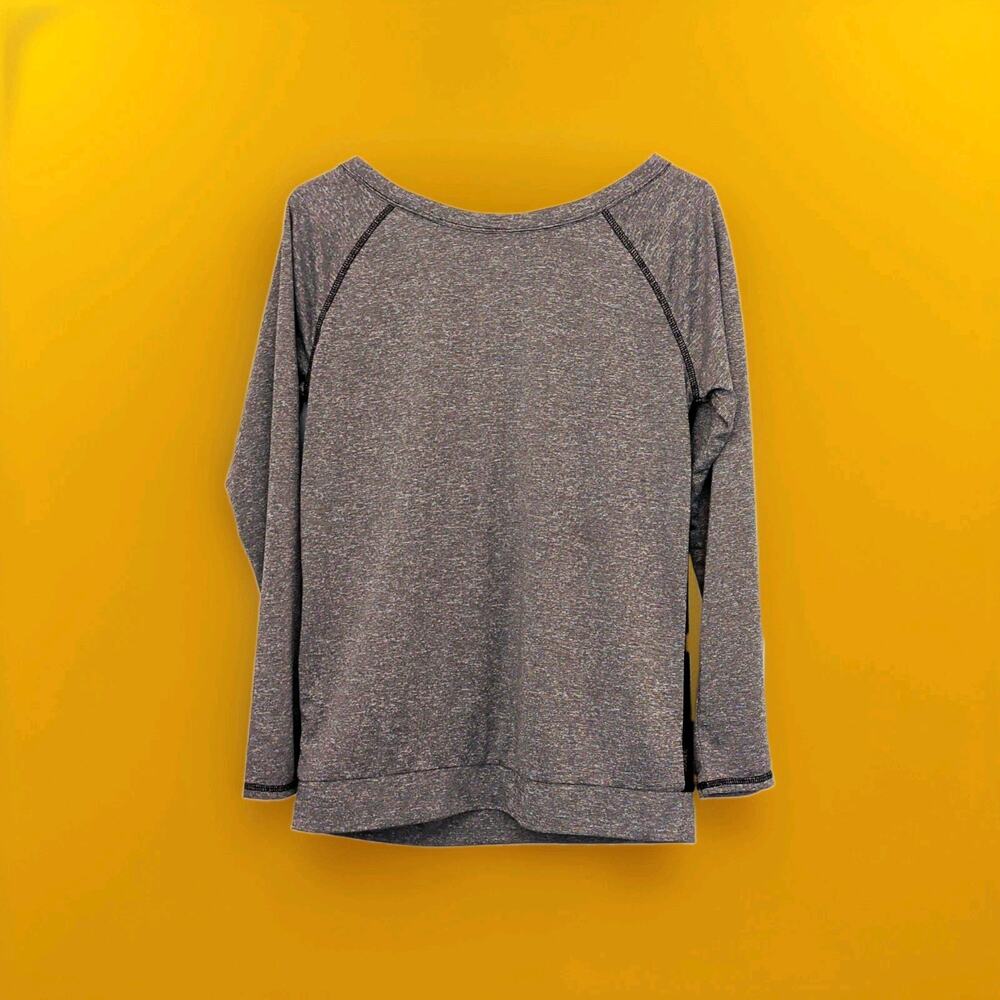 Jockey Gray Black Pullover Top M Long Sleeve Open Back Athletic Athleisure